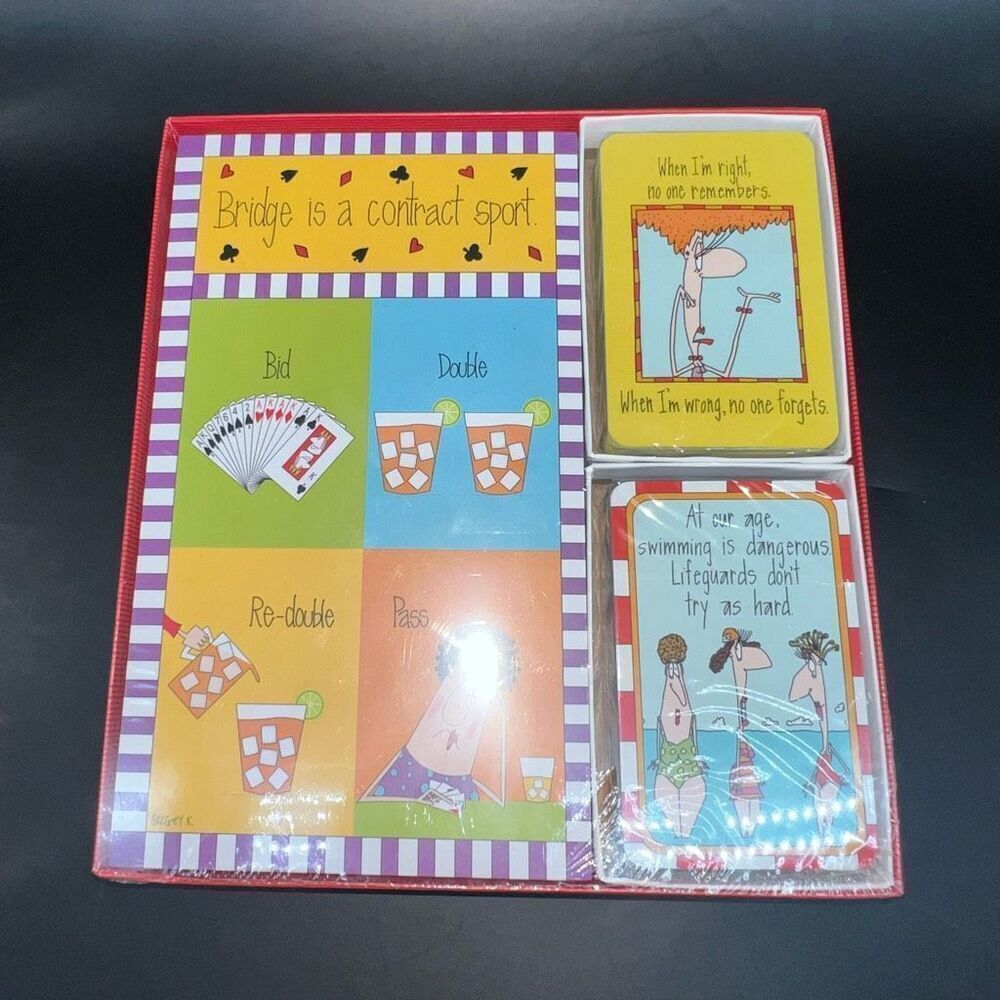 Bridge Is A Contract Sport Gift Set 2 Deck Cards Score Pads Comics Game Playing